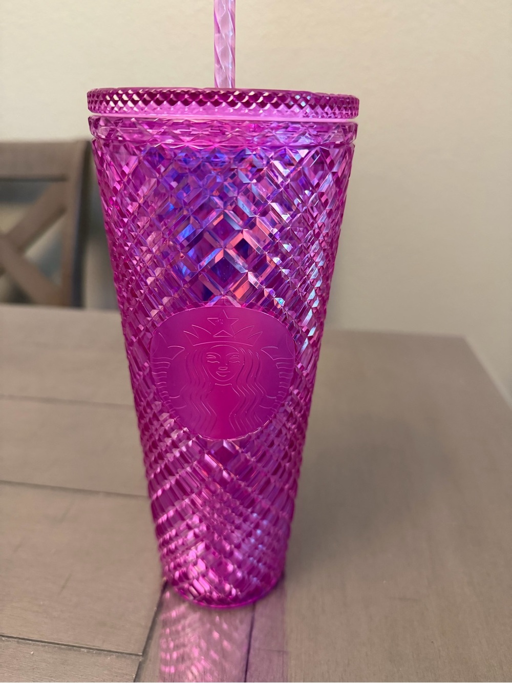 Starbucks Iridescent Hot Pink Studded Tumbler with Straw